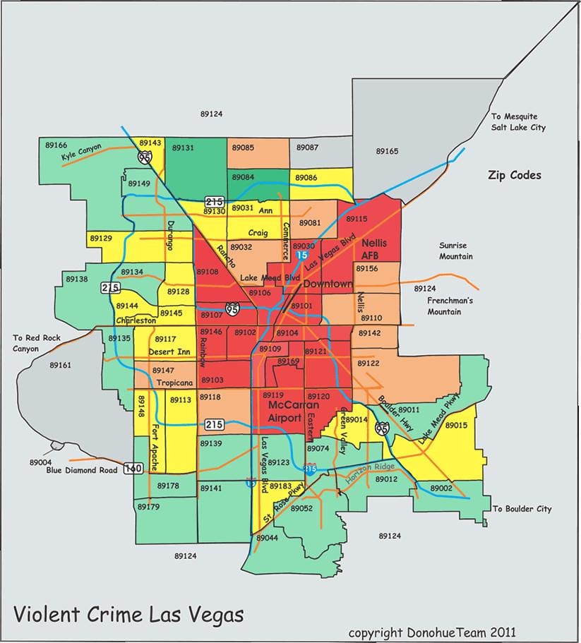 crime em Las Vegas mapa
