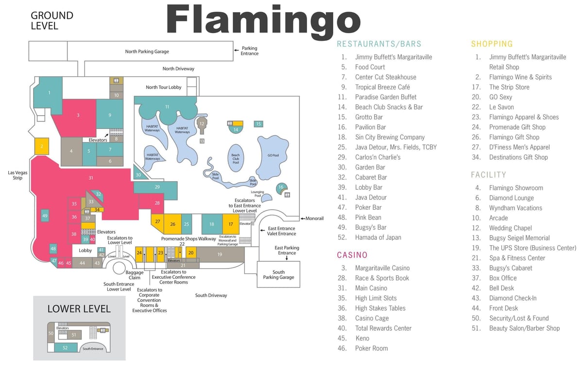 mapa do Flamingo Las Vegas