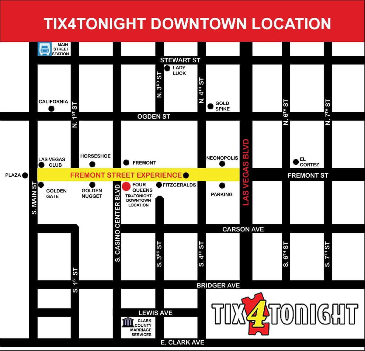 mapa de Las Vegas Fremont street