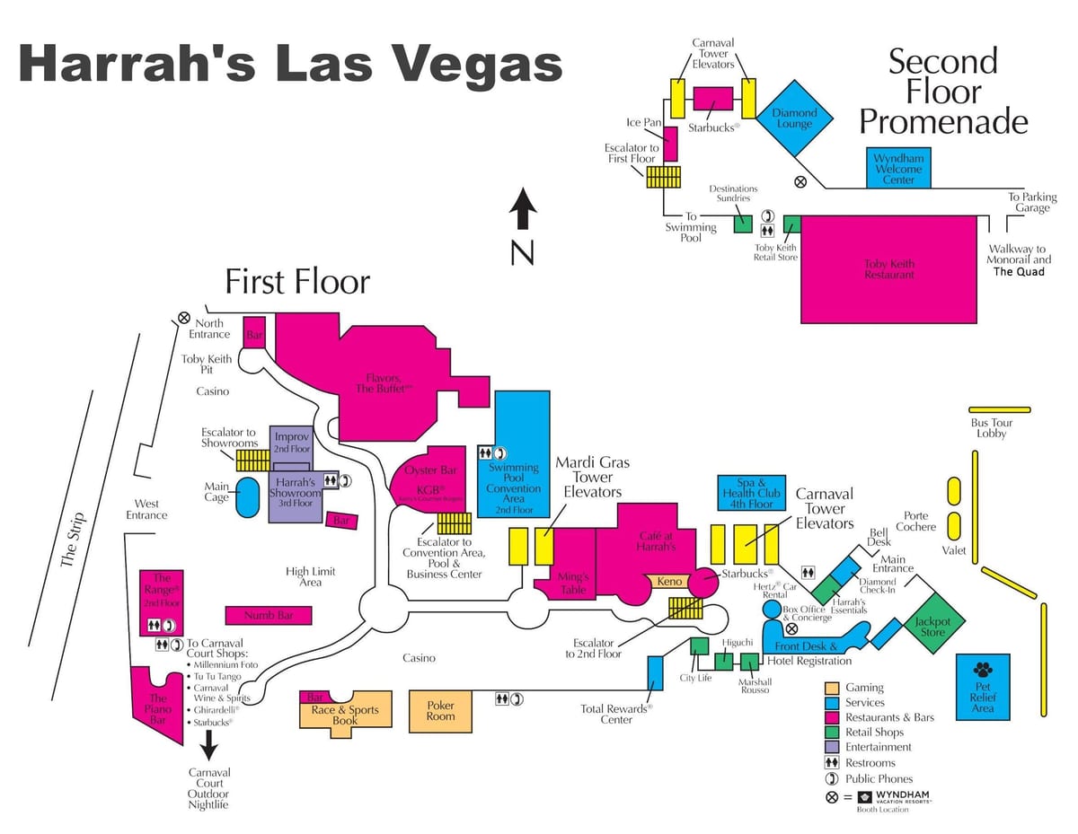 mapa do harrah's Las Vegas