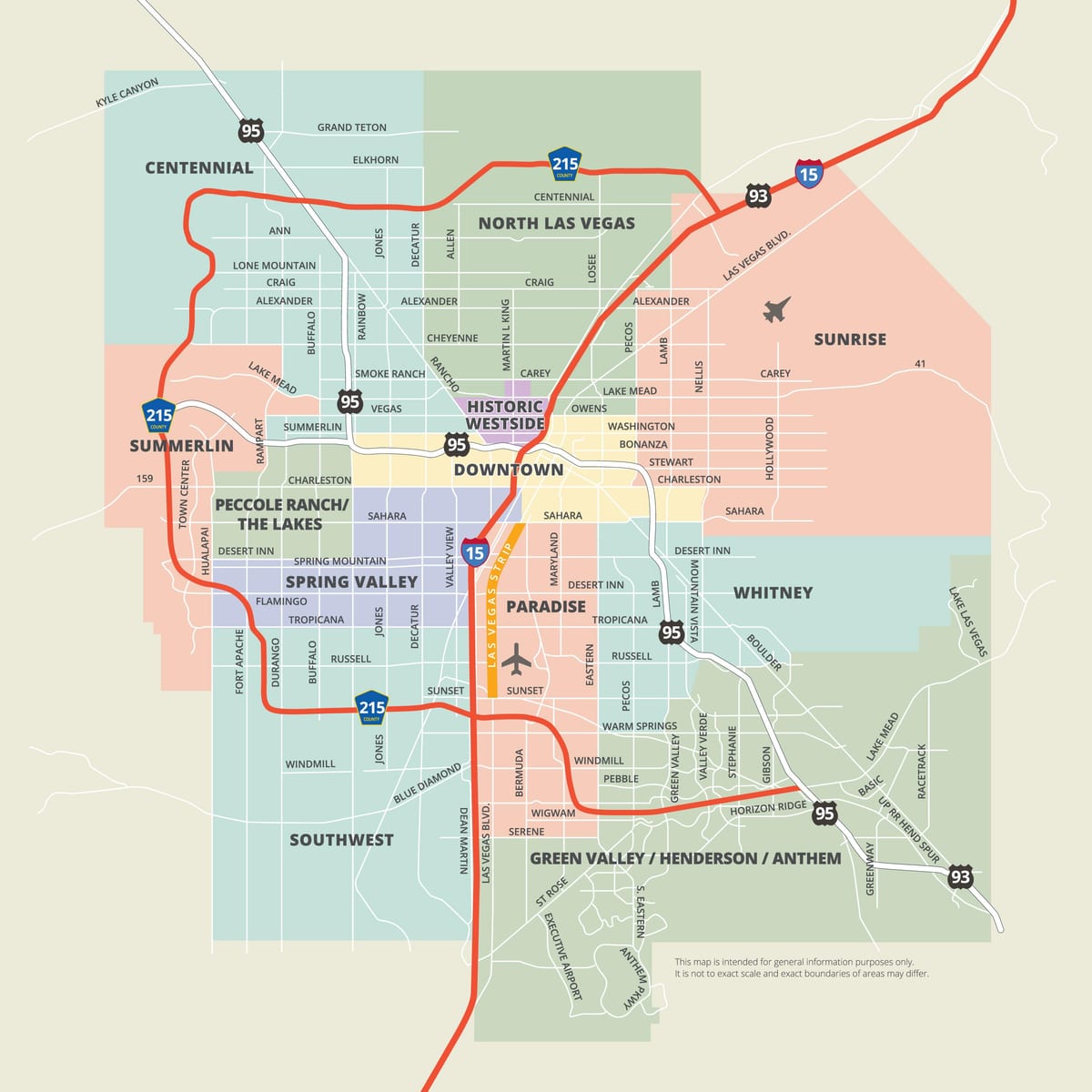 mapa de Las Vegas bairros