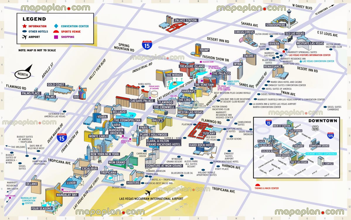 mapa de las Vegas strip