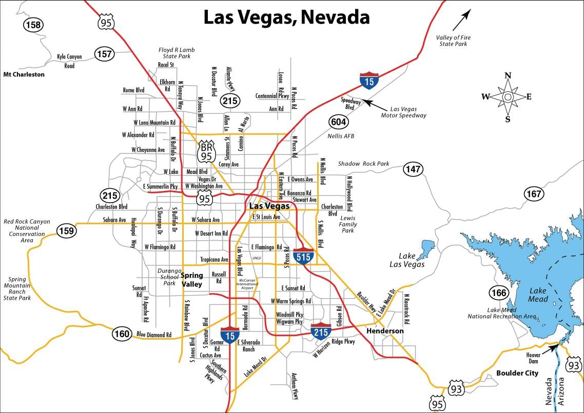 cidade de Las Vegas mapa
