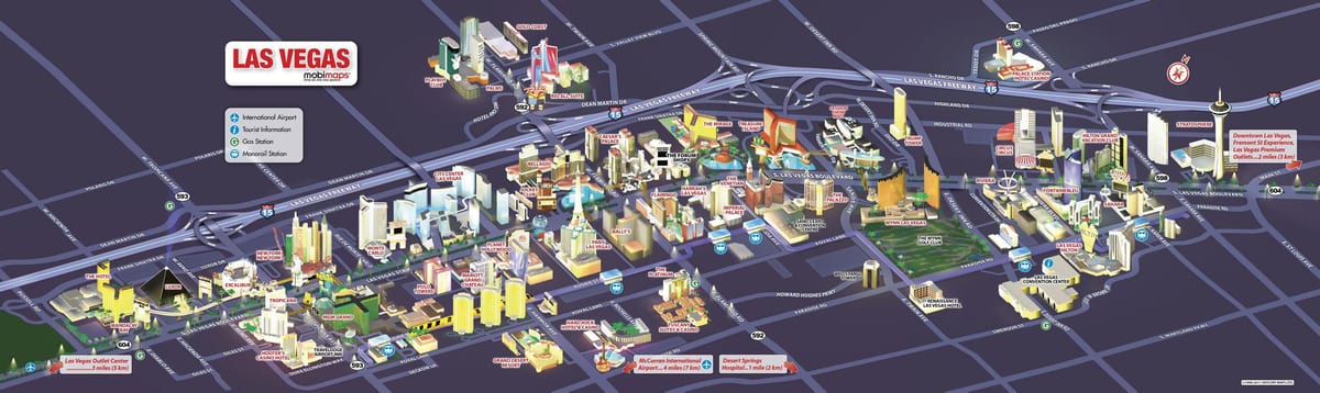 mapa de cassinos em Las Vegas