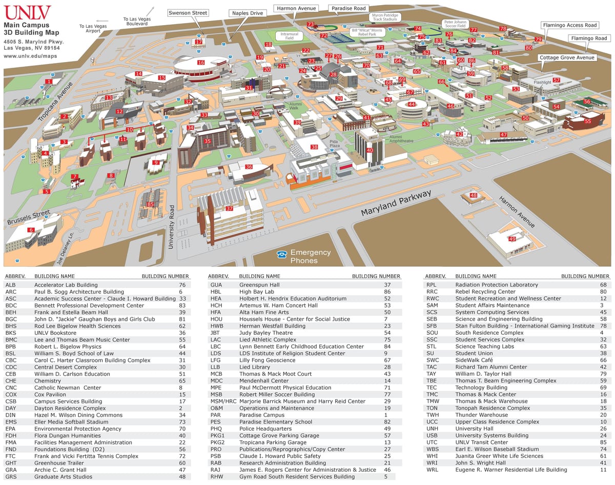 mapa da UNLV